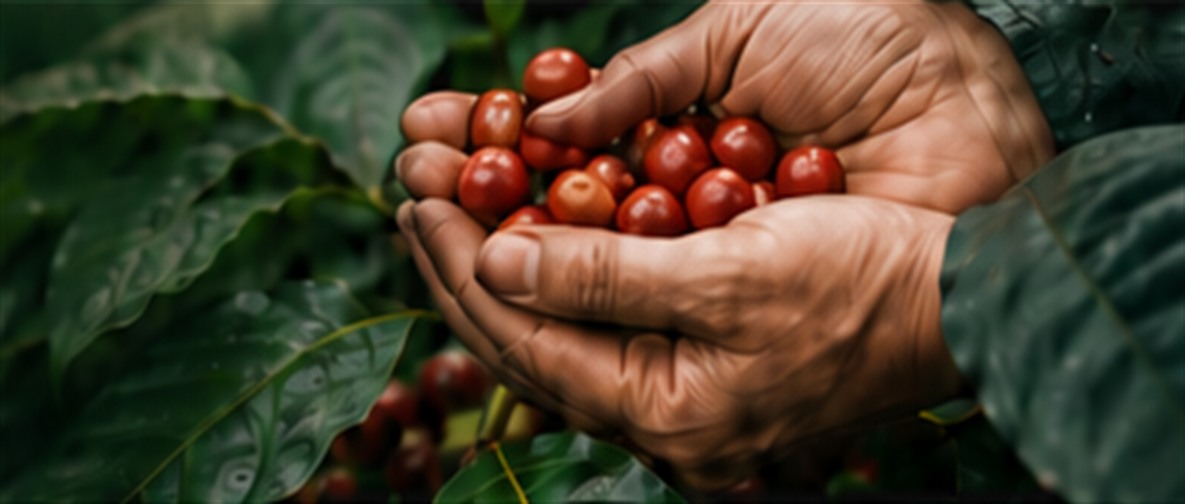 Cosecha de café recién recolectada