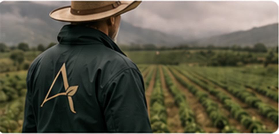 Productor revisando su cultivo
